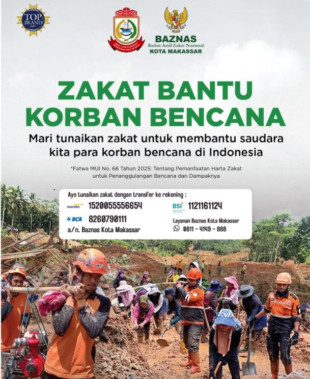BAZNAS Makassar Buka Donasi Korban Bencana Sumatera