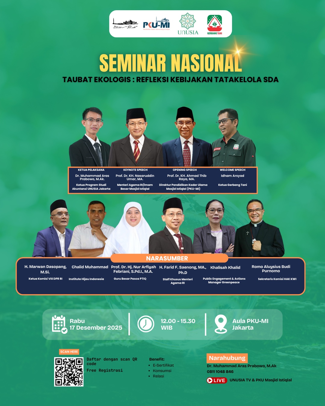 Gerbang Tani dan Masjid Istiqlal akan Seminar Taubat Ekologis