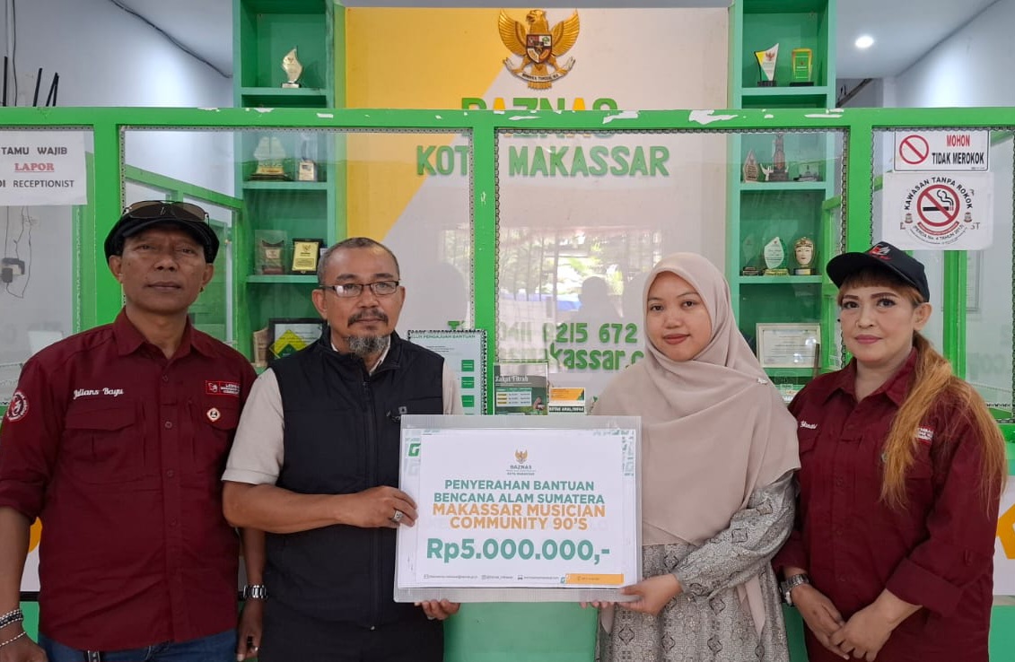 LMMC 90’s Donasi kepada Korban Bencana Melalui BAZNAS Makassar