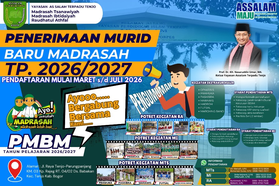 Assalam Tenjo Buka Pendaftaran MTs, MI, dan RA
