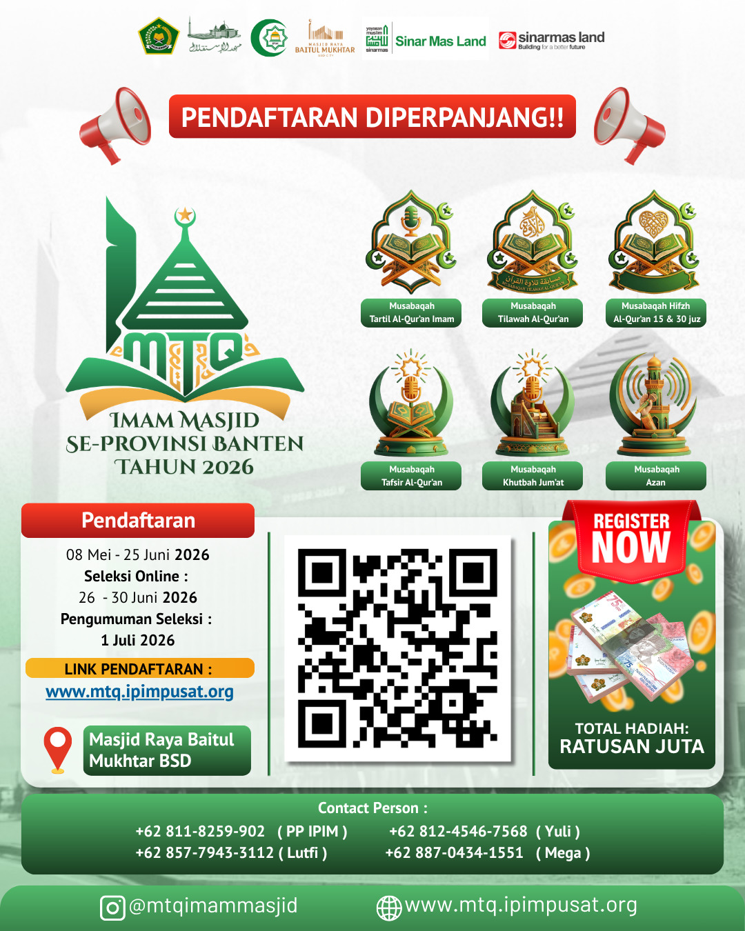 Pendaftaran MTQ Imam Masjid se Provinsi Banten Diperpanjang