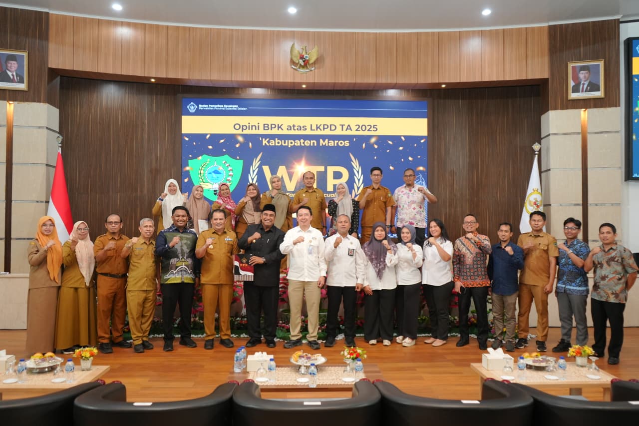 Pertahankan Opini WTP ke-14 Berturut-turut, Bupati Maros Akui Kerjasama Semua Pihak