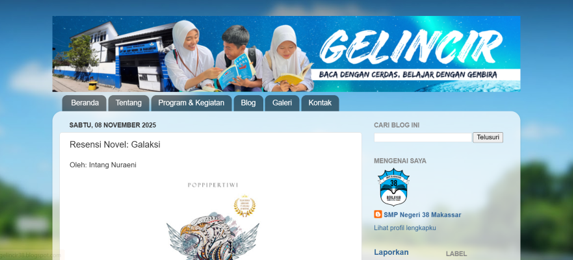 Wadah Ekspresi Literasi: Murid SMPN 38 Makassar Salurkan Ulasan Buku Lewat Blog GELINCIR