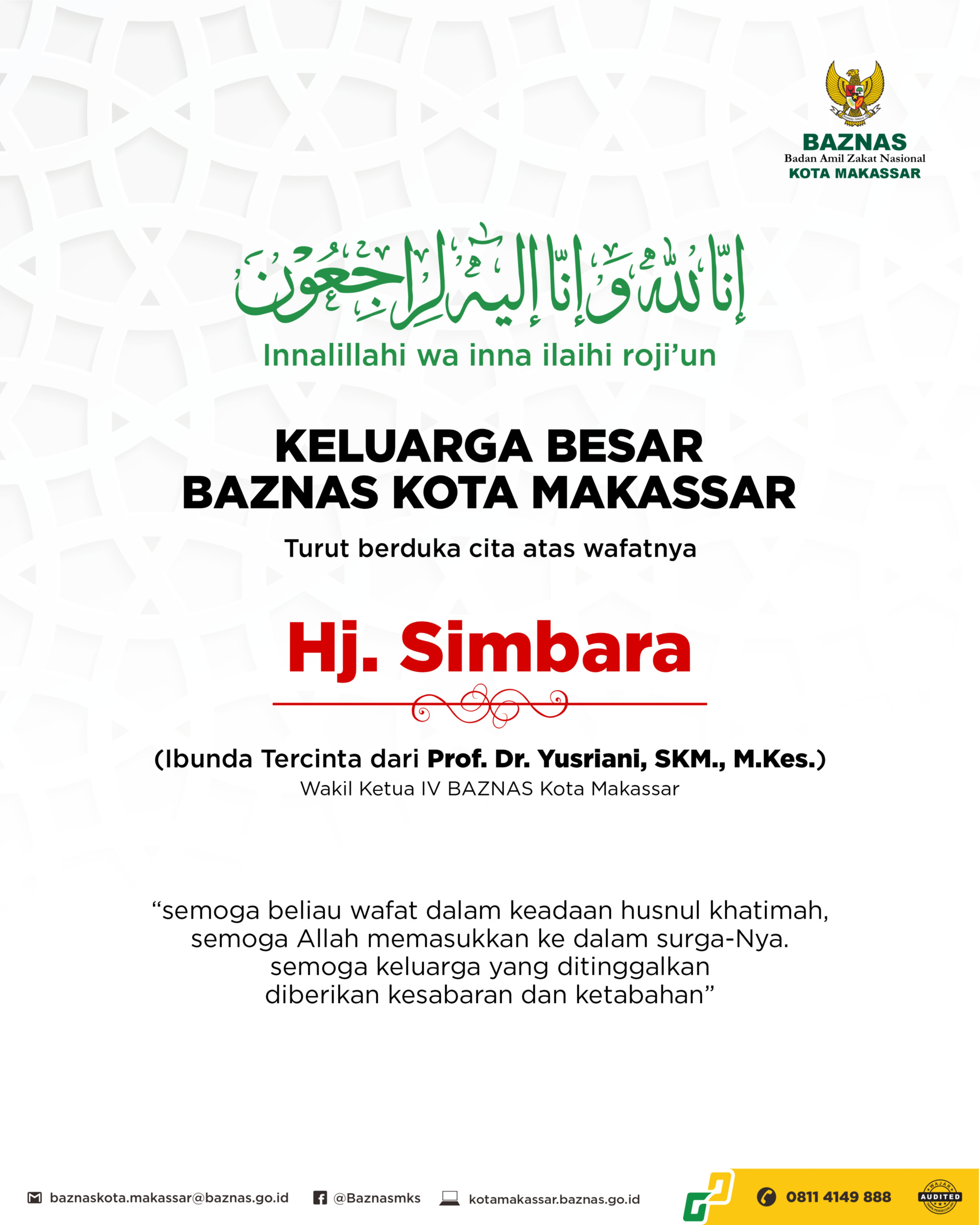 BAZNAS Makassar Berduka